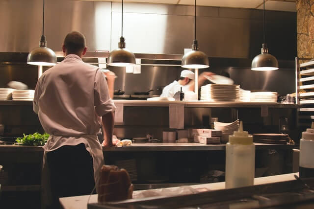 WELCOME Chef Standing In Restaurant Kitchen